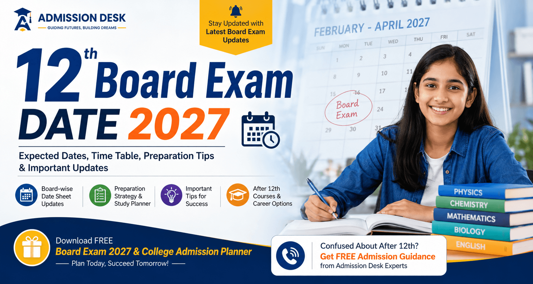 12th Board Exam Date 2027 expected dates, date sheet and time table guide