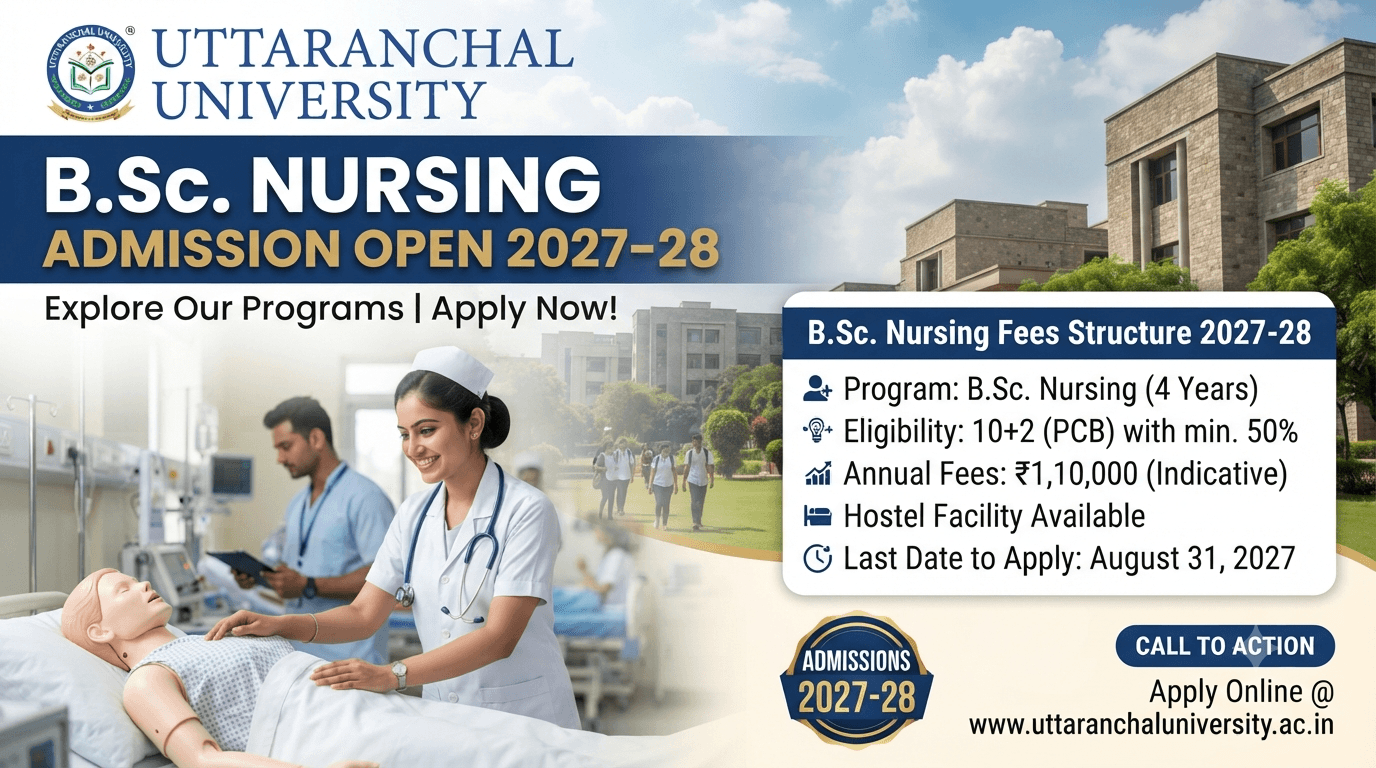 Uttaranchal University BSc Nursing fees 2027-28 fee structure and brochure PDF download